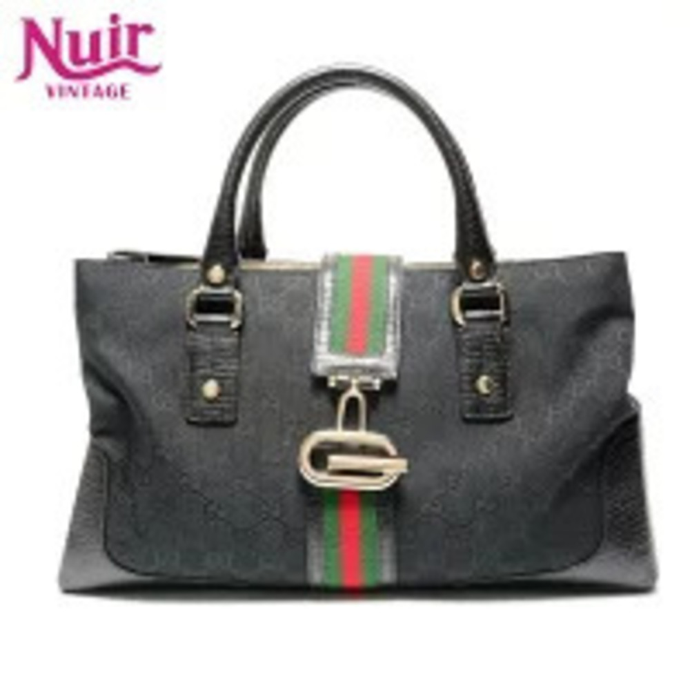 Gucci GG Canvas Sherry Handbag Black